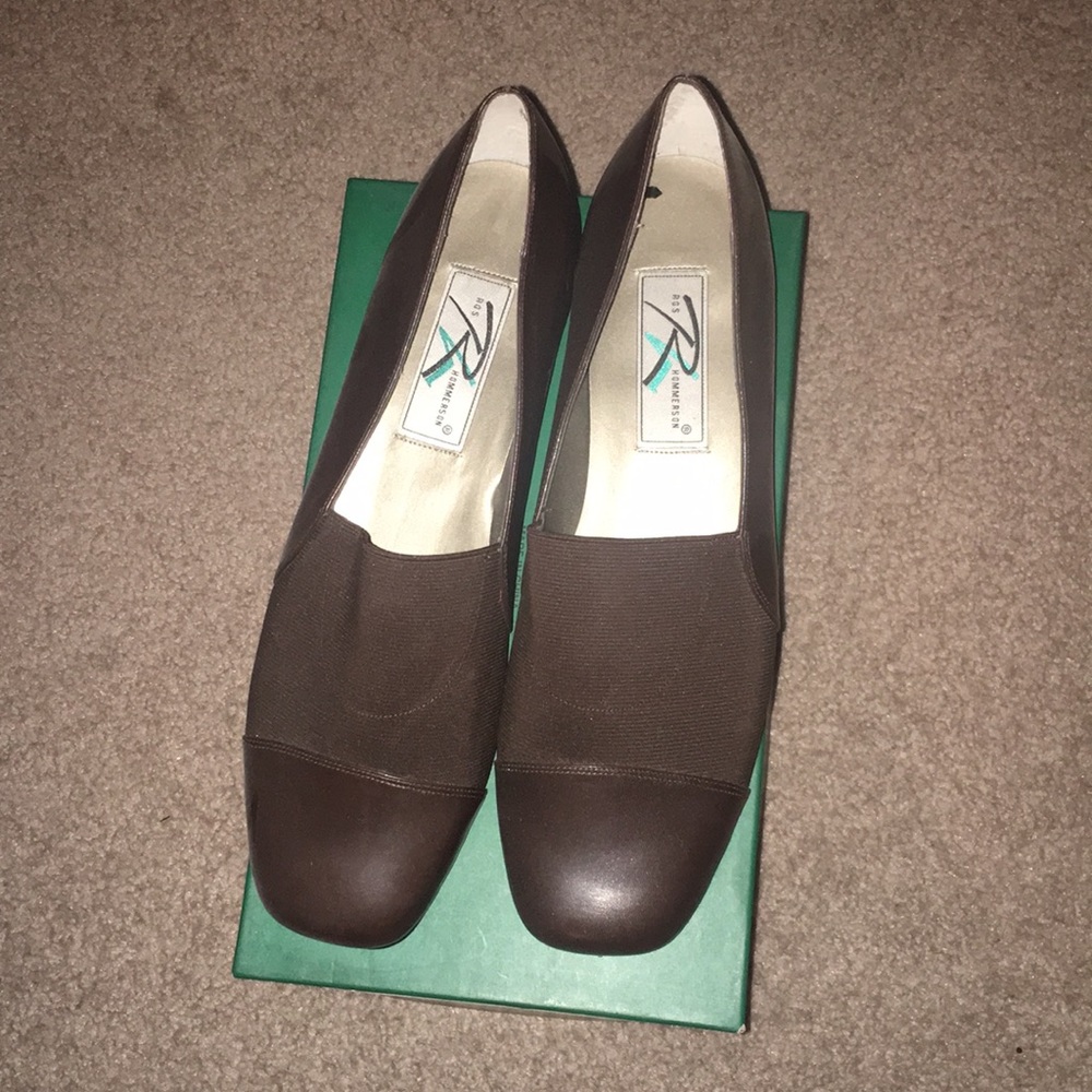 Brown stacked 3/4" heel